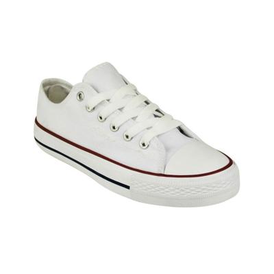 Shoes Ladies canvas lace up plimsolls in white / UK 3 - Tokyo Laundry