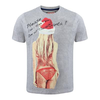 T-Shirts Merry Christmas Please Santa grey xmas t-shirt / XL - Tokyo Laundry