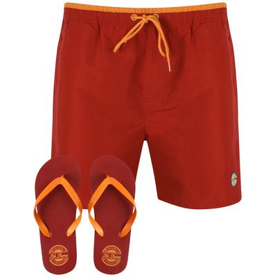 Swim Shorts Pembroke Swim Shorts In Rio Red With Free Matching Flip Flops - South Shore / S - Tokyo Laundry