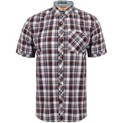 Shirts Ashmore Checked Short Sleeve Shirt in Red Mahogany / S - Tokyo Laundry
