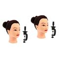 FRCOLOR 2pcs Wig Practice Head Hairdresser Training Styling Head Cosmetology Manikin Practice Head Hair Manikin Head Braid Wigs Salon Practice Head Maniquin Plastic Dummy Head Hair Stand