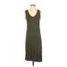 Madewell Casual Dress Scoop Neck Sleeveless: Green Print Dresses - Women's Size X-Small