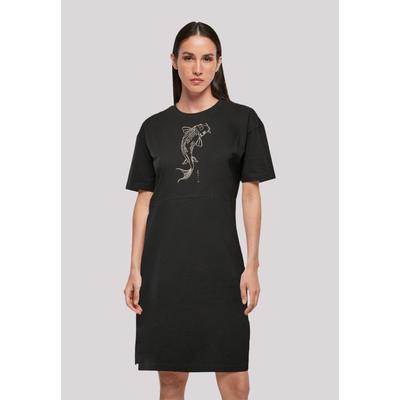 Shirtkleid F4NT4STIC "Koi Karpfen Asia", Damen, Gr. M, schwarz, Obermaterial: 100% Baumwolle, casual, oversize, Rundhals, Kurzarm ohne Bündchen, Kleider, Print Image