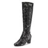 Stiefel "Paillettenverzierter Langschaftstiefel", Damen, Gr. 38, schwarz, Obermaterial: 100% Synthetik. Futter: 100% Textilmaterial. Decksohle: 100% Lederimitat. Laufsohle: 100% Synthetik, LASCANA BELLE AFFAIRE, unifarben, Glitzer, sexy, Schuhe,...