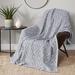 Lucky Brand Feather Knit Yarn Reversible Throws Microfiber/Polyester in Gray | 70 H x 50 W in | Wayfair LBW022000