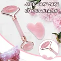 Rouleau Gua Sha en quartz rose naturel accessoire de massage pour le visage et le corps outil de