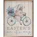 The Holiday Aisle® Easter's On Its Way Bike Bunny Whitewash Wood in Brown/White | 20 H x 16 W x 1.5 D in | Wayfair 627E4A1EACE64847ADA8B47B779A33F2