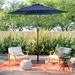 Arlmont & Co. Prithvi 86.4" Market Umbrella w/ Base Included Metal in Blue/Navy | 87.6 H x 86.4 W x 86.4 D in | Wayfair