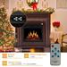 36'' Electric Fireplace with Mantel, Indoor Fireplace Heater with Realistic Flames, Freestanding Fireplace with Remote Control