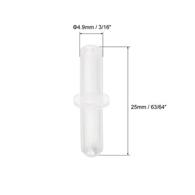 20Pcs Straight Plastic Pipe Fitting, 3/16(4.9mm) OD for Fish Tank Pond Air Line - White Transparent