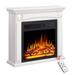 27'' Electric Fireplace with Mantel, Indoor Fireplace Heater with Realistic and Adjustable Brightness