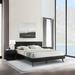 Petra Black Wood 3 Piece Bedroom Set with Platform Bed and 2 Nightstands