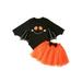 My 1st Halloween Baby Girl Outfit Bat Pumpkin Romper Bodysuit Tutu Skirt Set Costumes Clothes