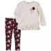 Kids Headquarters GREY/MAROON Baby Girl 2pc. Rosette Ruffle Floral Set US 12M