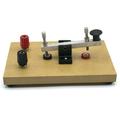 Morse Code Key Mounted on Wooden Base with 4mm Wire Terminals - Eisco Labs