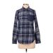 Marmot Long Sleeve Button Down Shirt: Blue Plaid Tops - Women's Size Small