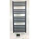 Greened House VAS 500 x 1165mm Designer Anthracite Electric Towel Warmer Flat Panel Towel Rail + Timer and Room Thermostat