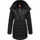 Winterjacke RAGWEAR "Ashanta Block" Gr. XS (34), schwarz Damen Jacken Lange stylischer, gesteppter Winterparka mit gefütterter Kapuze