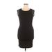 Guess Casual Dress - Bodycon Crew Neck Sleeveless: Black Print Dresses - Women's Size X-Large