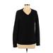 Croft & Barrow Pullover Sweater: Black Print Tops - Women's Size Medium