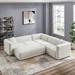 Brown Sectional - Wade Logan® Brihanna 4 - Piece Upholstered Sectional, Solid Wood | 27.6 H x 104.7 W x 104.7 D in | Wayfair