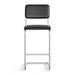 AllModern Walsh Vegan Leather Bar & Counter Stool Upholstered/Leather/Metal/Faux leather in White/Black | 47 H x 19 W x 19.5 D in | Wayfair