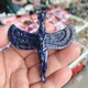 Figurine de croix de déesse d'ange en sodalite bleue naturelle cadeau de petite pierre précieuse de