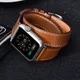 Bracelet Double Tour pour Apple Watch Band Bracelet en cuir véritable iWatch Series 6 SE 3