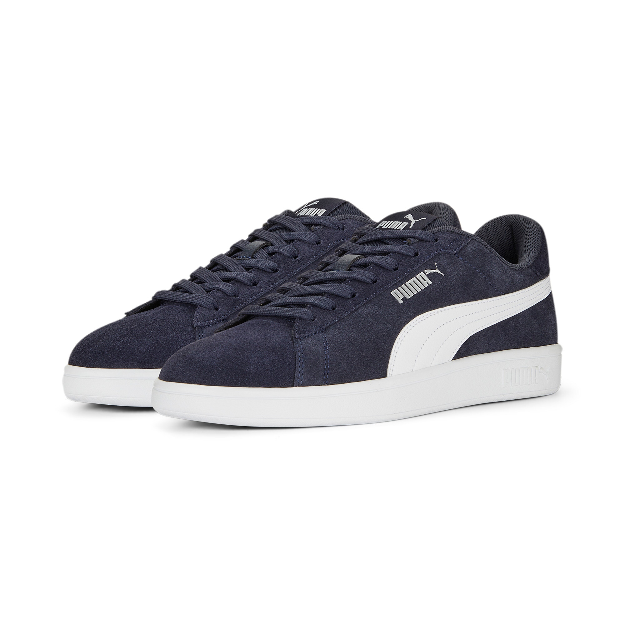 Sneaker PUMA "SMASH 3.0", Damen, Gr. 44,5, blau (parisian night, puma weiß, puma silber), unifarben, Schuhe Sneaker