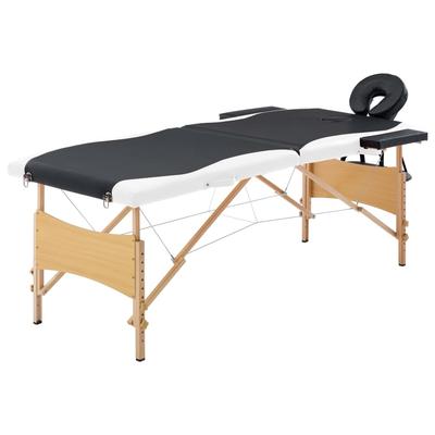 vidaXL Foldable Massage Table 2 Zones Wood