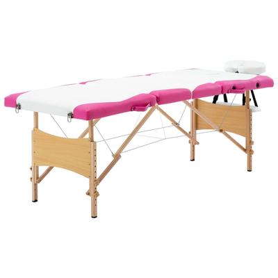 vidaXL Foldable Massage Table 4 Zones Wood