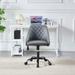 Contemporary PU Leather Adjustable Office Desk Chair, Ergonomic Swivel Chair, Gray