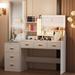 Makeup Vanity Desk with Mirror and Lights, Dressing Table for Bedroom