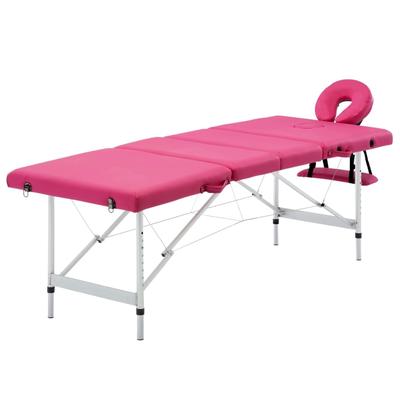 vidaXL Foldable Massage Table 4 Zones Aluminum