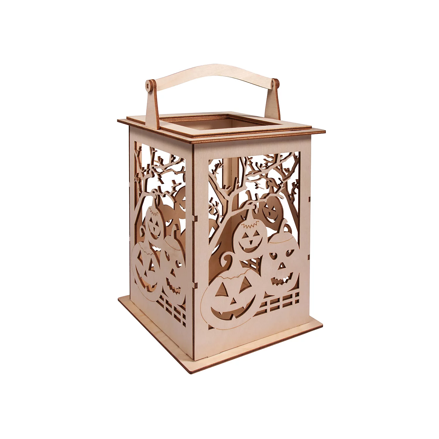 Kit créatif en bois "lanterne - citrouille", 15,3 x 15,3 x 26,5 cm