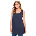 Plus Size Women's Perfect Sleeveless Shirred U-Neck Tunic by Woman Within in Navy (Size 34/36)