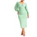 Plus Size Women's Cross Front Midi Dress by ELOQUII in Pale Green (Size 22)
