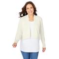 Plus Size Women's Long-Sleeve Cardigan by Woman Within in Ivory (Size M)