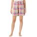 Plus Size Women's Woven Sleep Short by Dreams & Co. in Sweet Berry Plaid (Size 2X)