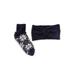 Plus Size Women's Chenille Sock And Headband Set by MUK LUKS in Navy (Size L/XL)