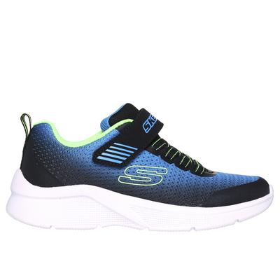 Skechers Boy's Microspec - Zorva Sneaker | Size 2.0 | Black/Lime | Textile/Synthetic | Machine Washable