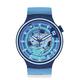 Swatch Big Bold Standard Quartz Silicone Strap, Blue, 20 Casual Watch (Model: SB01N101), blue, Casual