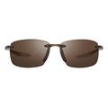 Revo Sunglasses Descend N: Polarized Serilium+ Lens with Rimless Rectangle Frame, Crystal Brown Frame with Terra Lens