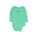 Carter's Long Sleeve Onesie: Green Bottoms - Size 18 Month