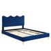 Modway Tufted Platform Bed Upholstered/Velvet in Blue | 26 H x 61.5 W x 41.5 D in | Wayfair 889654230366