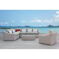 Alejandra 6-Piece Outdoor Wicker Furniture Set w/ Coffee Table in White & Grey - Outsy 0AALE-R04-WH-R