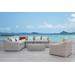 Alejandra 6-Piece Outdoor Wicker Furniture Set w/ Coffee Table in White & Grey - Outsy 0AALE-R04-WH-R