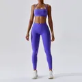 Ensemble de vêtements de yoga pour femmes leggings taille haute et haut survêtement de gym sans