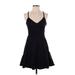 Parker Casual Dress - A-Line V Neck Sleeveless: Black Solid Dresses - Women's Size X-Small