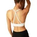 Soutien-gorge de fitness push-up en nylon solide pour femme col en U dos croisé vêtements de